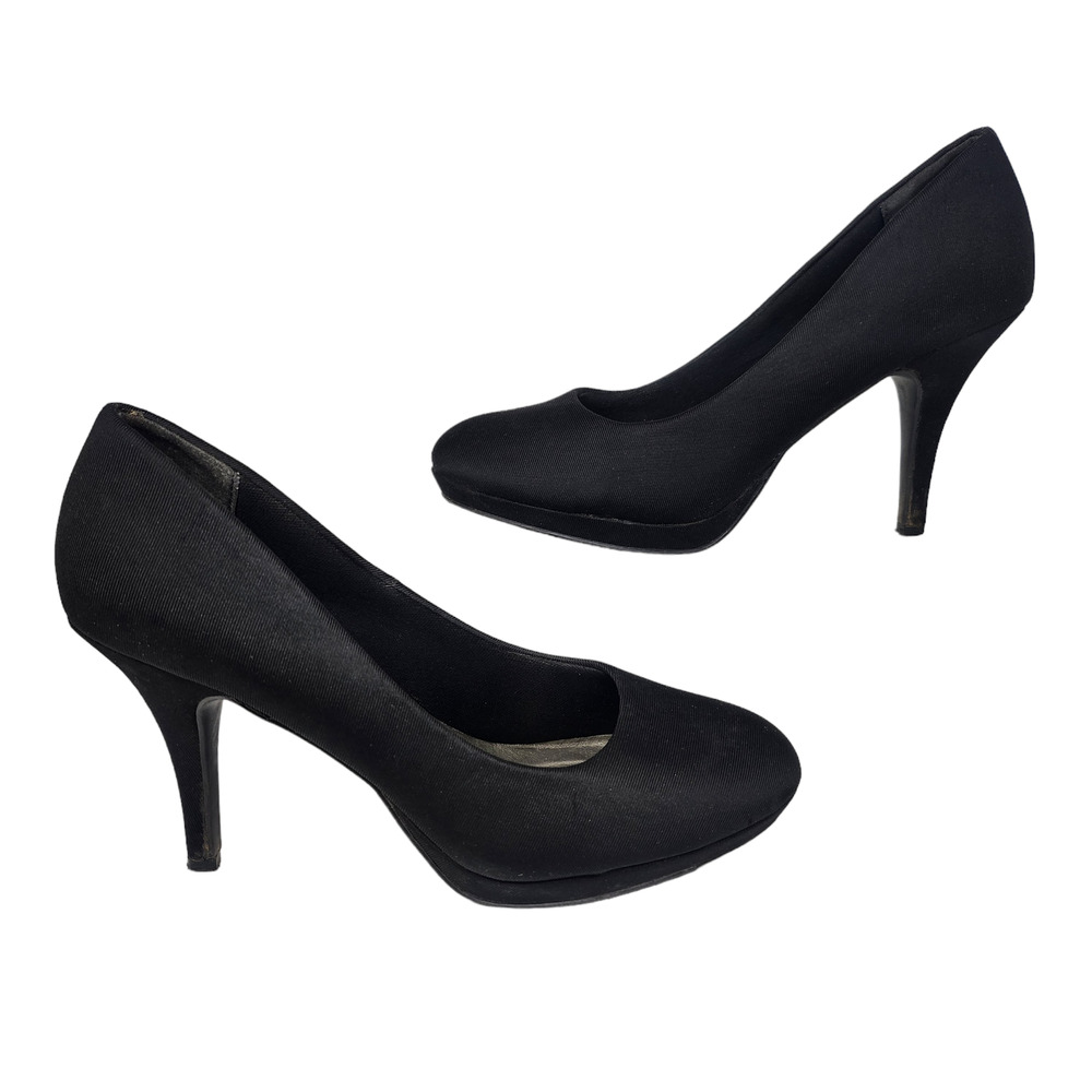 Black Closed Toe Stiletto Heels Womens 9 Round Toe Slip On Pump Dressy C&M